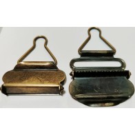 2pk Dungaree Clips – Antique Brass Metal Strap Hooks 39mm