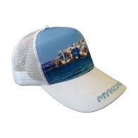 Atlantis Mesh Souvenir Καπέλο Mykonos Μύκονος Πεντάφυλλο τζόκεϊ 100% Πολυέστερ