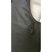 Traditional Adults black cross-buttoned vest lined MARK040