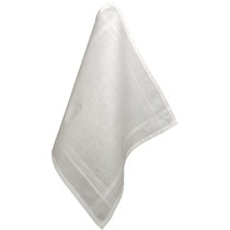 Traditional White 100% Cotton Dance Scarf with Stripes MARK140 – 40×40 cm