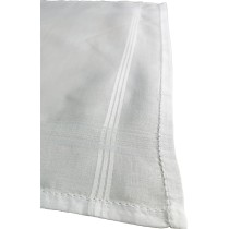 Traditional White 100% Cotton Dance Scarf with Stripes MARK140 – 40×40 cm