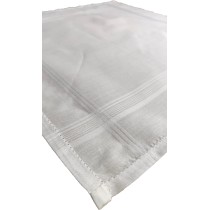 Traditional White 100% Cotton Dance Scarf with Stripes MARK140 – 40×40 cm