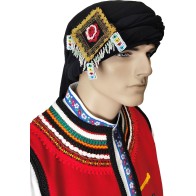 Men’s Traditional Thracian Headpiece – Diamond Beaded Ornament with Rose MARK161