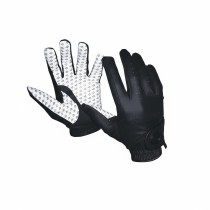 Black / White Equestrian Riding Gloves – Synthetic Leather Amara with Grip