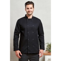 PR665 Long Sleeve Chef's Jacket With Studs 65% Polyester - 35% Cotton Twill, 195gsm