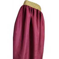 Traditional Brocade Skirt Burgundy with Elastic Gold Waistband MARK177