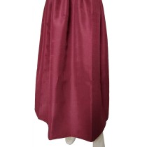 Traditional Brocade Skirt Burgundy with Elastic Gold Waistband MARK177