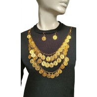 Traditional Necklace with 45 Gold Coins & Earrings Set MARK183