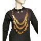 Traditional Gold-Plated Coin Necklace Set with 49 Coins, Earrings & Clasps – Folk Costume Accessory