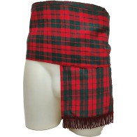 Traditional Woven Sash Plaid Red/Green with Tassels 100% Cotton MARK187