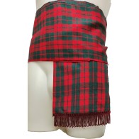 Traditional Woven Sash Plaid Red/Green with Tassels 100% Cotton MARK187