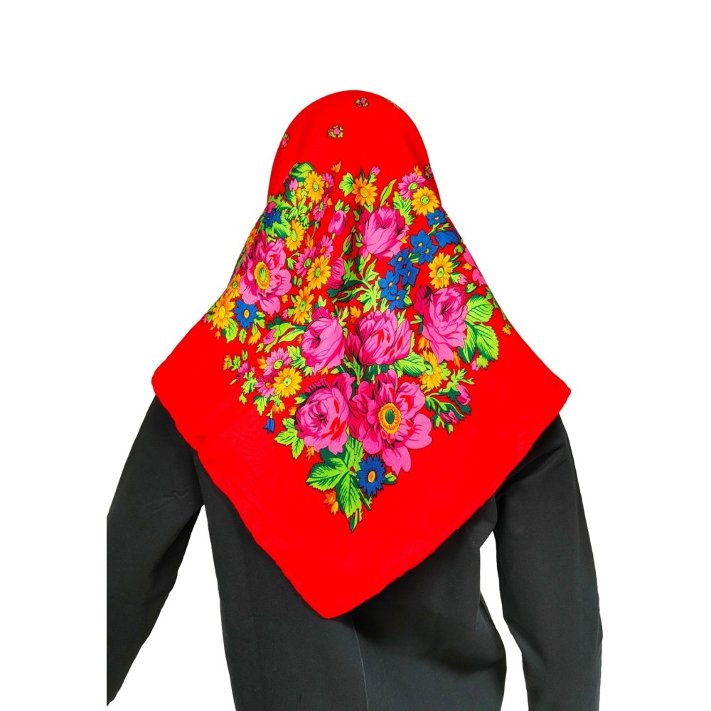 Traditional Thrace Floral Scarf 90x90cm MARK196