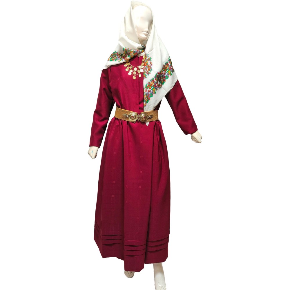 copy of Women’s Kalymnos Dark Burgundy Traditional Outfit – Authentic Greek Costume with Accessory Options MARK194