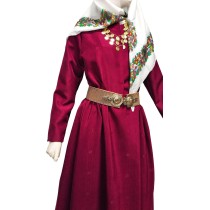 copy of Women’s Kalymnos Dark Burgundy Traditional Outfit – Authentic Greek Costume with Accessory Options MARK194