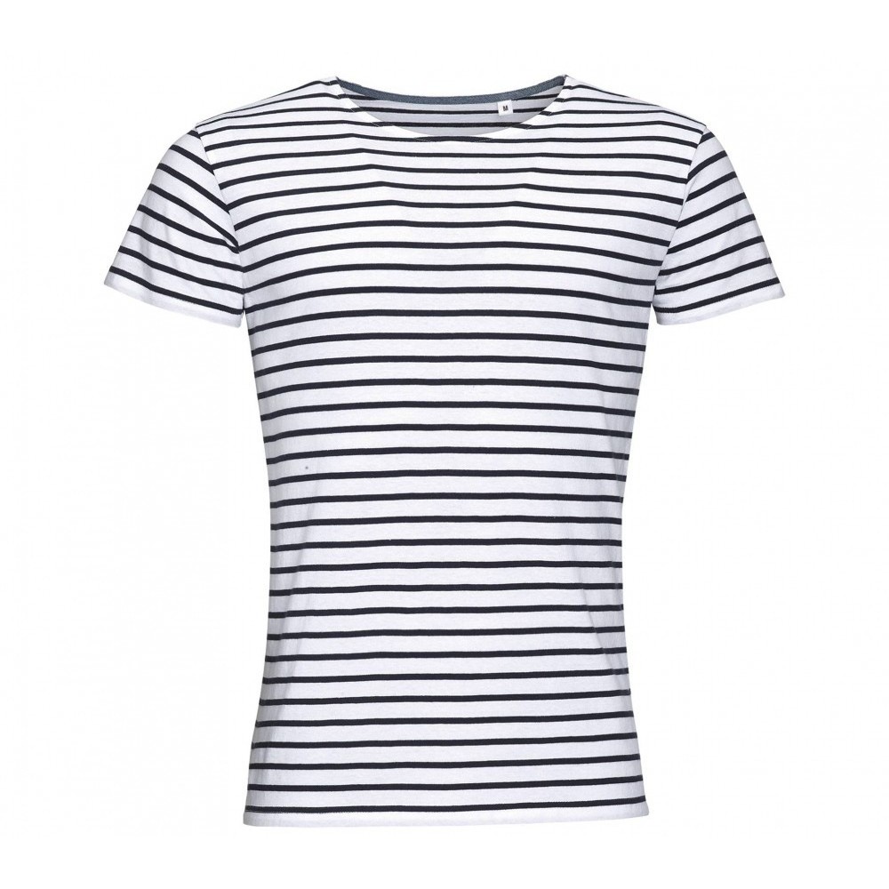 Sol's Miles Men 01398 Men's round neck striped t-shirt 100% combed Ringspun cotton