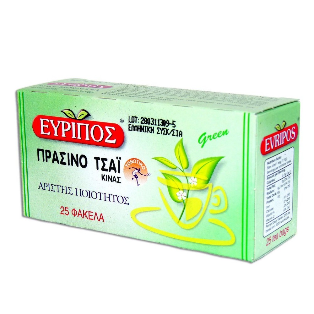 Pure Green Tea Evripos 25 Bags Natural Product Top Quality 37,5gr 1.27oz