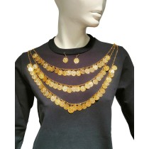 Traditional Necklace with 71 Coins & 2 Earrings – Greek Folk Costume Accessory MARK133