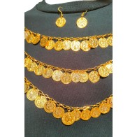 Traditional Necklace with 71 Coins & 2 Earrings – Greek Folk Costume Accessory MARK133