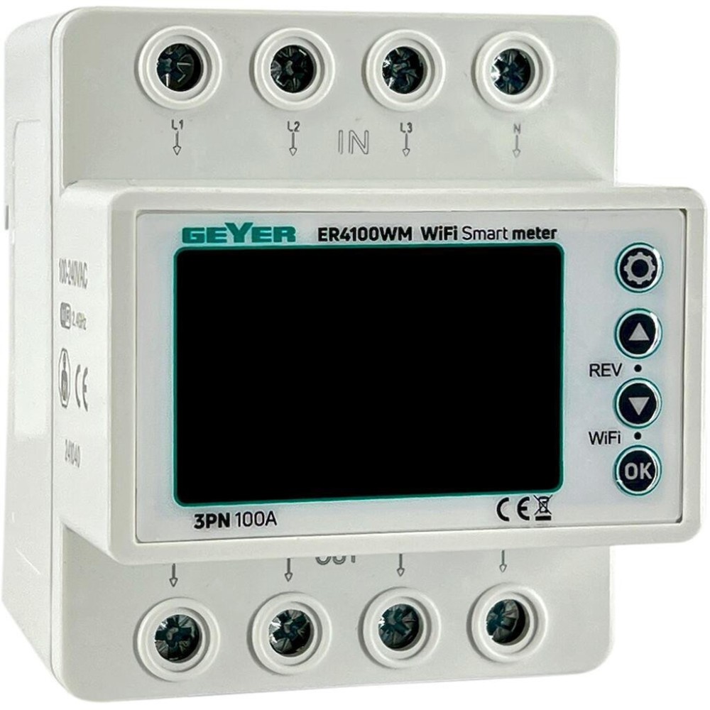 Geyer Smart WiFi Energy Meter 100A with Relay ER4100WM Geyer Smart WiFi Energy Meter 100A with Relay ER4100WM