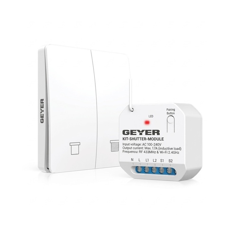 Smart Roller Shutter Control Kit WiFi & RF with Wireless Switch GEYER KIT-SHUTTER