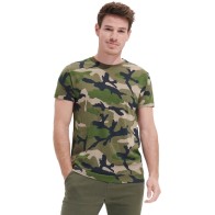 Sol's Camo Men 01188 MEN'S ROUND COLLAR T-SHIRT 100% cotton Ringspun semi-combed