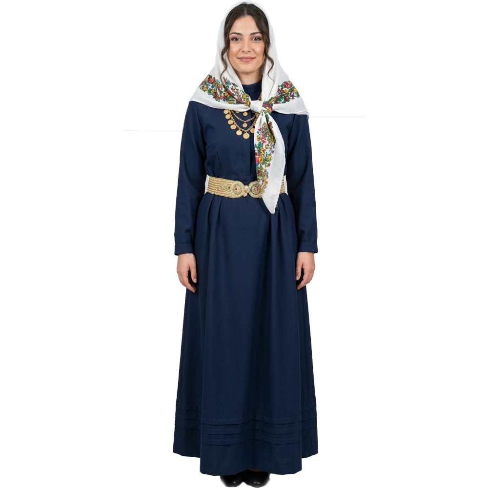 Women’s Kalymnos Blue Traditional Outfit – Authentic Greek Costume with Accessory Options MARK188