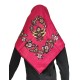 Cypriot Women's Large Traditional Costume Scarf Burgundy Floral Cotton MARK212