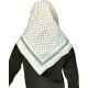 raditional Karystos Cotton Scarf White with Blue Flowers 90x88cm MARK216