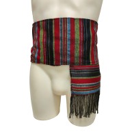 Traditional Woven Striped Island Waist Belt with Tassels MARK223