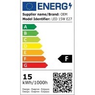 LED Bulb A65 15W E27 4000K Cool White 1300lm – Energy Class