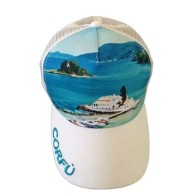 Mesh Souvenir Hat Athens jockey 100% Polyester 5 PANEL CAP Hat Greek