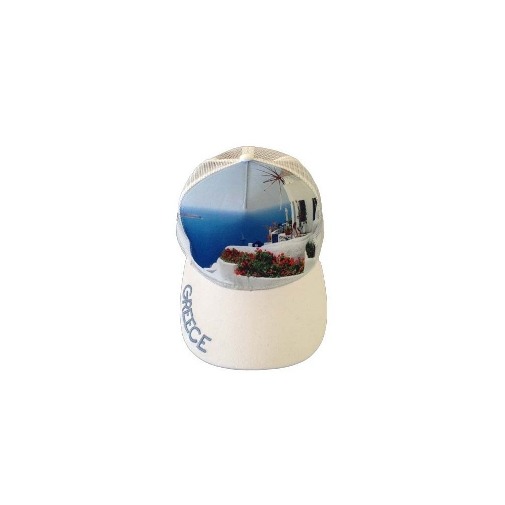 Mesh Souvenir Hat GREECE jockey 100% Polyester 5 PANEL CAP Hat Greek