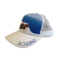 Mesh Souvenir Hat GREECE jockey 100% Polyester 5 PANEL CAP Hat Greek