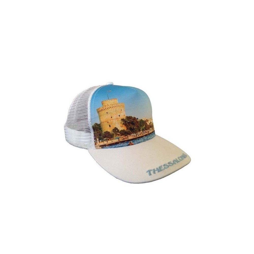 Mesh Souvenir Hat Thessaloniki jockey 100% Polyester 5 PANEL CAP Hat Greek