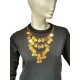 MARK226 Greek Traditional 3-Row Gold Coin Necklace with 35 Coins