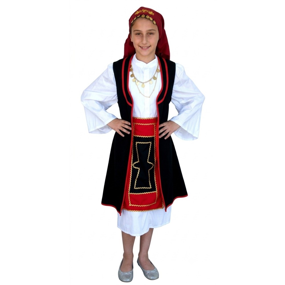 Greek Traditional Sarakatsana Costume for Girls 2-12 Years Made in Greece MARK626 Greek Traditional Sarakatsana Costume for Girls 2-12 Years Made in Greece MARK626