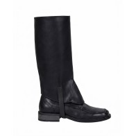Black Kid’s Traditional Costume Leg Covers - "Boots" Effect (Faux Leather) MARK642