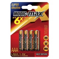 Αλκαλικές Μπαταρίες MODIC-MAX Super Alkaline AAA LR03 1.5V (Σετ 4 Τεμάχια)