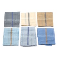 Set of 6 Traditional Colored 100% Cotton Dance Scarves with Stripes MARK232 – 40×40 cm
