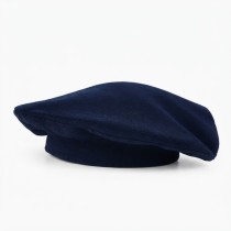 Navy Blue School Parade Fabric Beret Lined Greek Made MARK674