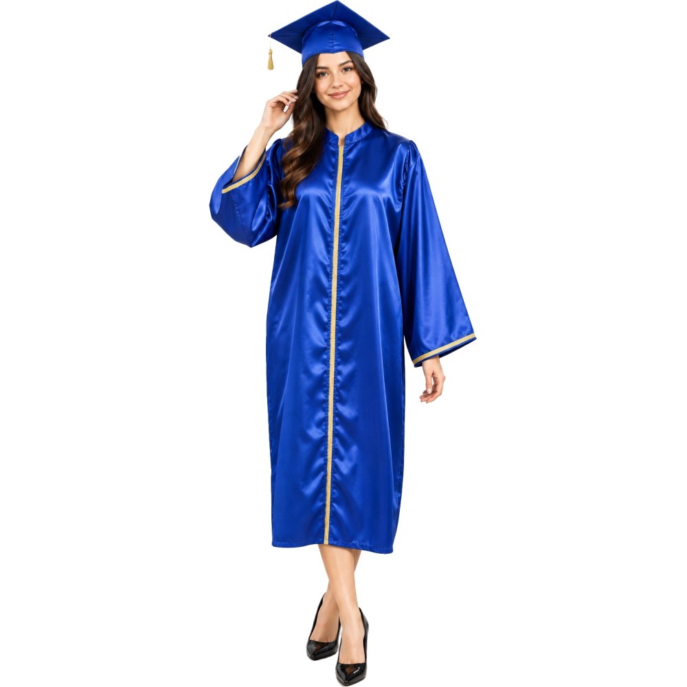 Adult Satin Graduation Gown & Hat Set MARK905 Adult Satin Graduation Gown & Hat Set MARK905