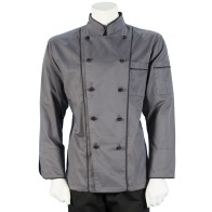 Ζακέτα chef μακρυμάνικη από καπαρντίνα με τσεπάκι στο μανίκι και στο στήθος