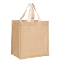 UBAG Cuba Small jute shopping bag with 100% Jute 25% cotton handles size 25x26x17 cm