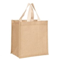 UBAG Cuba Small jute shopping bag with 100% Jute 25% cotton handles size 25x26x17 cm