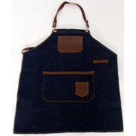 Blue jeans Apron with leather details 85x65cm MARK714