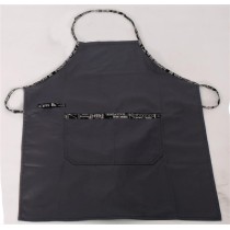 Grey Apron with Patterned Details - Twill 240gr, 85x65cm (MARK725)
