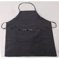 Grey Apron with Patterned Details - Twill 240gr, 85x65cm (MARK725)