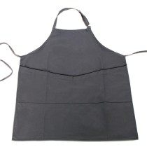 Grey Apron with Black Trim on Pocket - Durable Twill 240gr, 85x65cm (MARK729)
