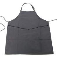 Grey Apron with Black Trim on Pocket - Durable Twill 240gr, 85x65cm (MARK729)