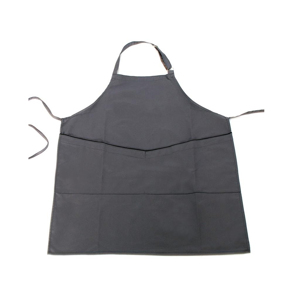 Grey Apron with Black Trim on Pocket - Durable Twill 240gr, 85x65cm (MARK729)